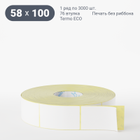 Термоэтикетка ЭКО 58х100 (рядов 1 по 3 000 шт)  в рулоне, втулка 76 мм (к) IQ code