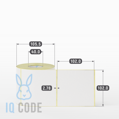 Термоэтикетка ЭКО 102х102, втулка 40 мм (к) (рядов 1 по 500 шт) IQ code Термоэтикетка ЭКО 102х102, втулка 40 мм (к) (рядов 1 по 500 шт) IQ code