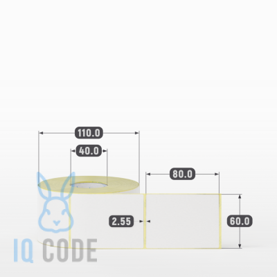 Термоэтикетка ЭКО 60х80, втулка 40 мм (к) (рядов 1 по 700 шт) IQ code Термоэтикетка ЭКО 60х80, втулка 40 мм (к) (рядов 1 по 700 шт) IQ code