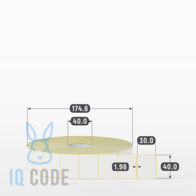 Термоэтикетка ЭКО 40х30, втулка 40 мм (к) (рядов 1 по 5000 шт) IQ code Термоэтикетка ЭКО 40х30, втулка 40 мм (к) (рядов 1 по 5000 шт) IQ code