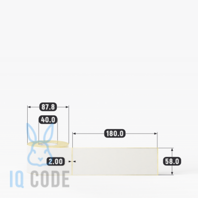 Термоэтикетка ЭКО 58х180, втулка 40 мм (к) (рядов 1 по 180 шт)  IQ code	
