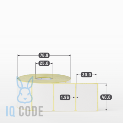 Термоэтикетка ЭКО 40х30, втулка 25 мм (к) (рядов 1 по 900 шт)  IQ code	