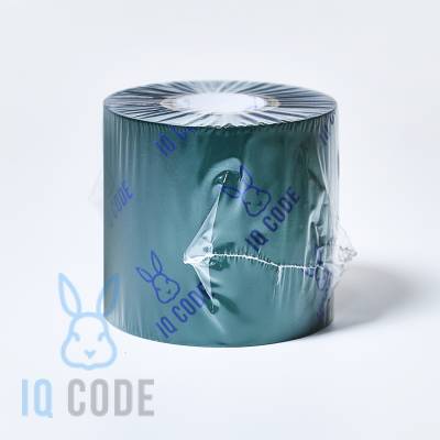 Риббон (красящая лента) Wax цветной 60	мм х 300 м Out Зеленый, втулка 1 дюйм IQ code