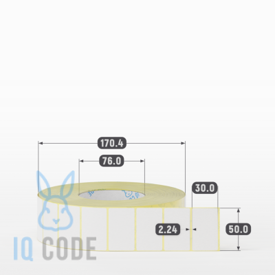 Термоэтикетка ЭКО 50х30, втулка 76 мм (к) (рядов 1 по 4000 шт)  IQ code	
