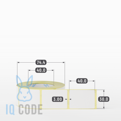 Термоэтикетка ЭКО 30х40, втулка 40 мм (к) (рядов 1 по 500 шт)  IQ code	