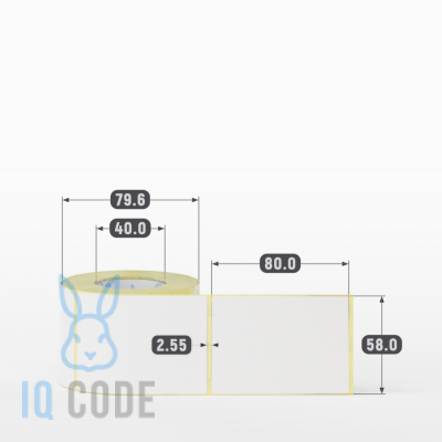 Термоэтикетка ЭКО съемный клей 58х80, втулка 40 мм (к) (рядов 1 по 300 шт) IQ code Термоэтикетка ЭКО съемный клей 58х80, втулка 40 мм (к) (рядов 1 по 300 шт) IQ code