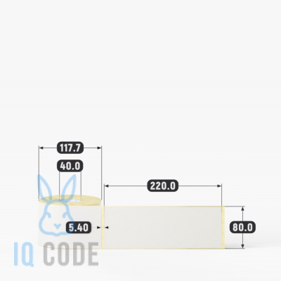 Термоэтикетка ЭКО 80х220, втулка 40 мм (к) (рядов 1 по 300 шт)  IQ code	