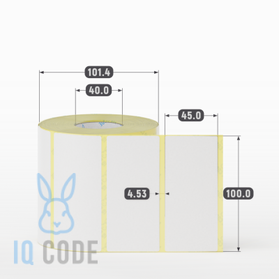 Термоэтикетка ЭКО 100х45, втулка 40 мм (к) (рядов 1 по 1000 шт)  IQ code	