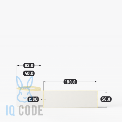 Термоэтикетка ЭКО 58х180, втулка 40 мм (к) (рядов 1 по 150 шт)  IQ code	