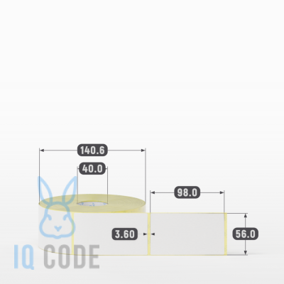 Термоэтикетка ЭКО 56х98, втулка 40 мм (к) (рядов 1 по 1000 шт)  IQ code	