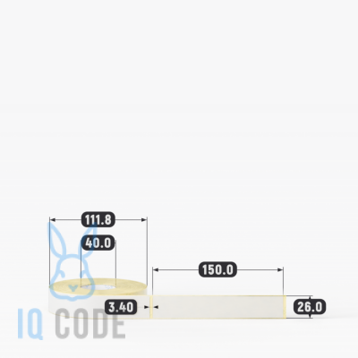 Термотрансферная этикетка 26х150 полуглянцевая, втулка 40 мм (к) (рядов 1 по 400 шт)  IQ code	