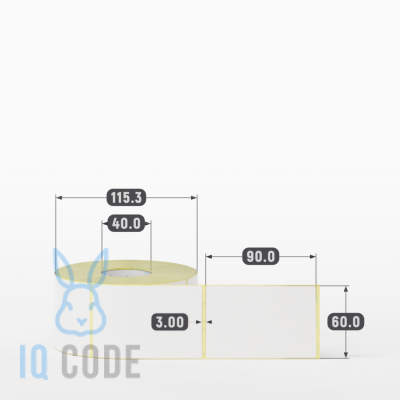 Термоэтикетка ЭКО 60х90, втулка 40 мм (к) (рядов 1 по 700 шт)  IQ code	