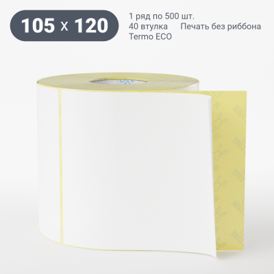 Термоэтикетка ЭКО 105х120, втулка 40 мм (к) (рядов 1 по 500 шт) IQ code Термоэтикетка ЭКО 105х120, втулка 40 мм (к) (рядов 1 по 500 шт) IQ code