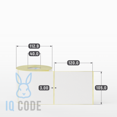 Термоэтикетка ЭКО 105х120, втулка 40 мм (к) (рядов 1 по 500 шт)  IQ code	