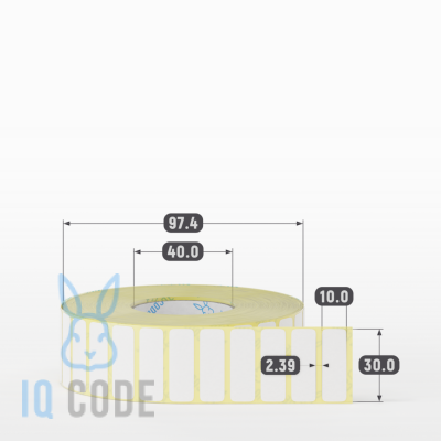 Термоэтикетка ТОП 30х10, втулка 40 мм (к) (рядов 1 по 4000 шт) IQ code Термоэтикетка ТОП 30х10, втулка 40 мм (к) (рядов 1 по 4000 шт) IQ code