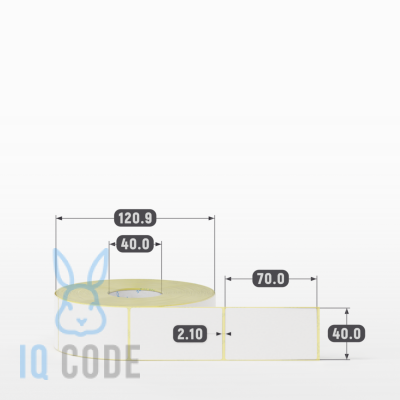 Термоэтикетка ЭКО 40х70, втулка 40 мм (к) (рядов 1 по 1000 шт)  IQ code	