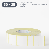 Термоэтикетка ЭКО 50х25 (рядов 1 по 6 000 шт)  в рулоне, втулка 76 мм (к) IQ code