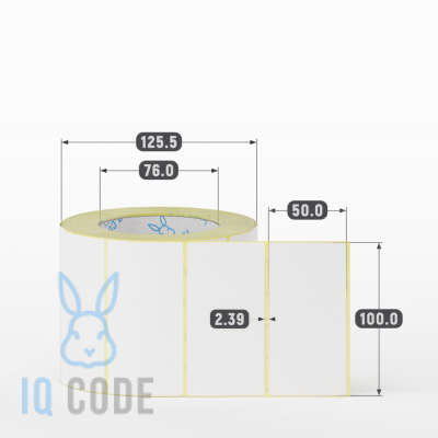 Термоэтикетка ТОП 100х50, втулка 76 мм (к) (рядов 1 по 1000 шт)  IQ code	