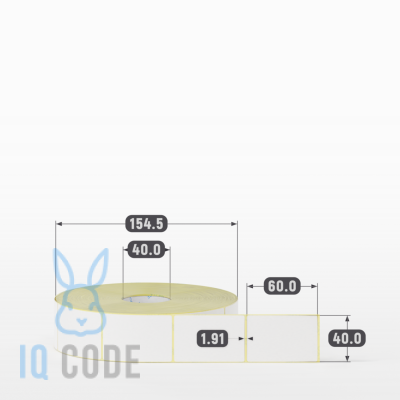 Термоэтикетка ЭКО 40х60, втулка 40 мм (к) (рядов 1 по 2000 шт)  IQ code	