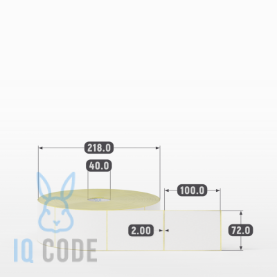 Термоэтикетка ЭКО 72х100, втулка 40 мм (к) (рядов 1 по 2500 шт)  IQ code	