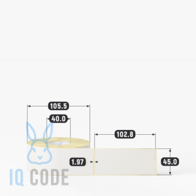 Термоэтикетка ЭКО 45х102.8, втулка 40 мм (к) (рядов 1 по 500 шт)  IQ code	