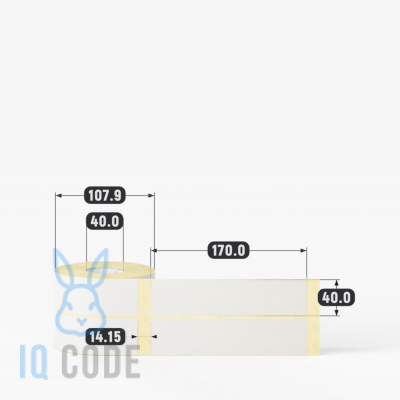 Термоэтикетка ЭКО 40х170, втулка 40 мм (к) (рядов 2 по 300 шт)  IQ code	