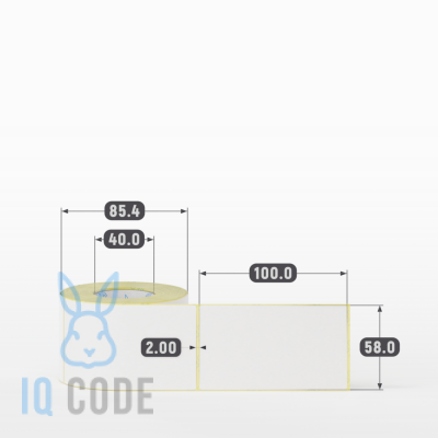 Термоэтикетка ЭКО 58х100, втулка 40 мм (к) (рядов 1 по 300 шт) IQ code Термоэтикетка ЭКО 58х100, втулка 40 мм (к) (рядов 1 по 300 шт) IQ code