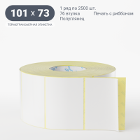 Термотрансферная этикетка 101х73 (рядов 1 по 2 500 шт) Полуглянец в рулоне, втулка 76 мм (к) IQ code