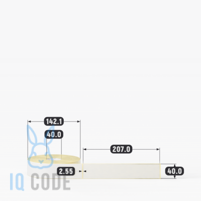 Термотрансферная этикетка 40х207 полуглянцевая, втулка 40 мм (к) (рядов 1 по 500 шт)  IQ code	