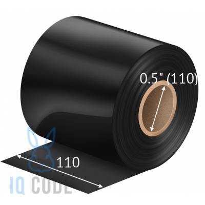 Риббон (красящая лента) Wax S121 110	мм х 74 м Out черный, втулка 0.5 дюйма (110мм ширина) IQ code