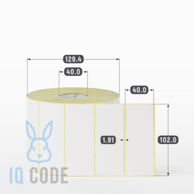 Термоэтикетка ЭКО 102х40, втулка 40 мм (к) (рядов 1 по 2000 шт)  IQ code	