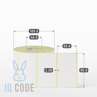 Термоэтикетка ЭКО 90х50, втулка 40 мм (к) (рядов 1 по 1000 шт) IQ code Термоэтикетка ЭКО 90х50, втулка 40 мм (к) (рядов 1 по 1000 шт) IQ code