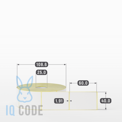 Термоэтикетка ЭКО 40х60, втулка 25 мм (к) (рядов 1 по 1000 шт)  IQ code	