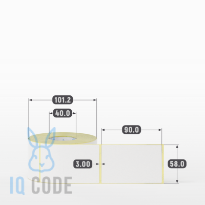 Термоэтикетка ТОП 58х90, втулка 40 мм (к) (рядов 1 по 500 шт)  IQ code	