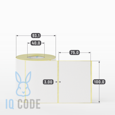 Термоэтикетка ЭКО 100х75, втулка 40 мм (к) (рядов 1 по 500 шт) IQ code Термоэтикетка ЭКО 100х75, втулка 40 мм (к) (рядов 1 по 500 шт) IQ code