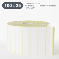 Термоэтикетка ЭКО 100х25 (рядов 1 по 5 000 шт)  в рулоне, втулка 40 мм (к) IQ code