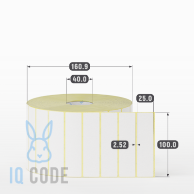 Термоэтикетка ЭКО 100х25, втулка 40 мм (к) (рядов 1 по 5010 шт)  IQ code	
