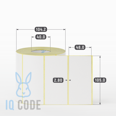 Термоэтикетка ЭКО 105х48, втулка 40 мм (к) (рядов 1 по 1000 шт)  IQ code	