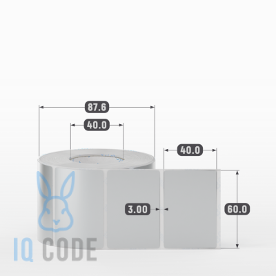 Этикетка 60х40, втулка 40 мм (к) (рядов 1 по 1000 шт) PET Matt Silver IQ code Этикетка 60х40, втулка 40 мм (к) (рядов 1 по 1000 шт) PET Matt Silver IQ code