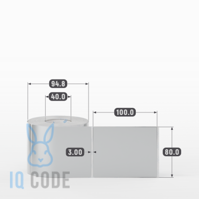 Этикетка 80х100, втулка 40 мм (к) (рядов 1 по 500 шт) PET Matt Silver IQ code Этикетка 80х100, втулка 40 мм (к) (рядов 1 по 500 шт) PET Matt Silver IQ code