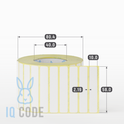 Термоэтикетка ЭКО 58х10, втулка 40 мм (к) (рядов 1 по 2500 шт) IQ code Термоэтикетка ЭКО 58х10, втулка 40 мм (к) (рядов 1 по 2500 шт) IQ code
