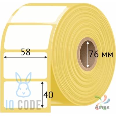 Термоэтикетка ЭКО 58х40 (рядов 1 по 1 200 шт)  в рулоне, втулка 40 мм (к) IQ code