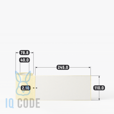Этикетка самоклеящаяся 110х245 (рядов 1 по 100 шт) Termo ECO в рулоне, втулка 40 мм (к) IQ code