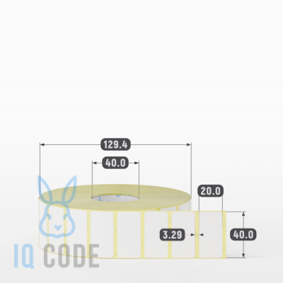 Термоэтикетка ЭКО 40х20, втулка 40 мм (к) (рядов 1 по 4000 шт)  IQ code	