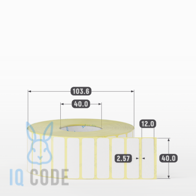 Термоэтикетка ЭКО 40х12, втулка 40 мм (к) (рядов 1 по 4000 шт)  IQ code	
