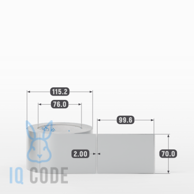 Этикетка 70х99.6, втулка 76 мм (к) (рядов 1 по 500 шт) PET Matt Silver IQ code Этикетка 70х99.6, втулка 76 мм (к) (рядов 1 по 500 шт) PET Matt Silver IQ code