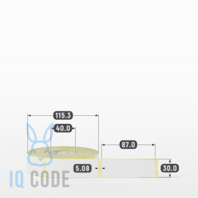 Термоэтикетка ЭКО 30х87, втулка 40 мм (к) (рядов 1 по 700 шт)  IQ code	