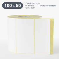 Этикетка самоклеящаяся 100х50 (рядов 1 по 1 000 шт) Termo TOP съёмный клей в рулоне, втулка 40 мм (к) IQ code