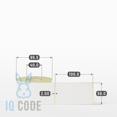 Термоэтикетка ЭКО 58х100, втулка 40 мм (к) (рядов 1 по 400 шт) IQ code Термоэтикетка ЭКО 58х100, втулка 40 мм (к) (рядов 1 по 400 шт) IQ code