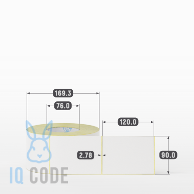 Термоэтикетка ТОП 90х120 (рядов 1 по 1 000 шт) в рулоне, втулка 76 мм (к) IQ code Термоэтикетка ТОП 90х120 (рядов 1 по 1 000 шт) в рулоне, втулка 76 мм (к) IQ code
